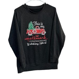 Hallmark Movie Watching Shirt Medium Thick Pullover
